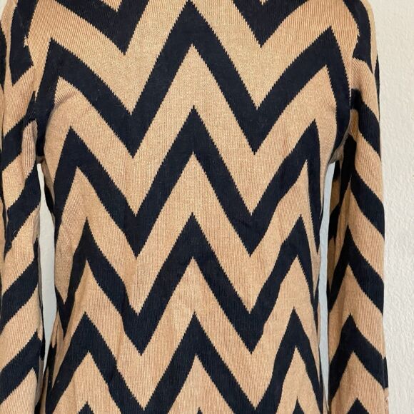 Forever 21 Womens Open Cardigan Sweater XS Long Duster Fringe Chevron Y2k Retro - Picture 6 of 12